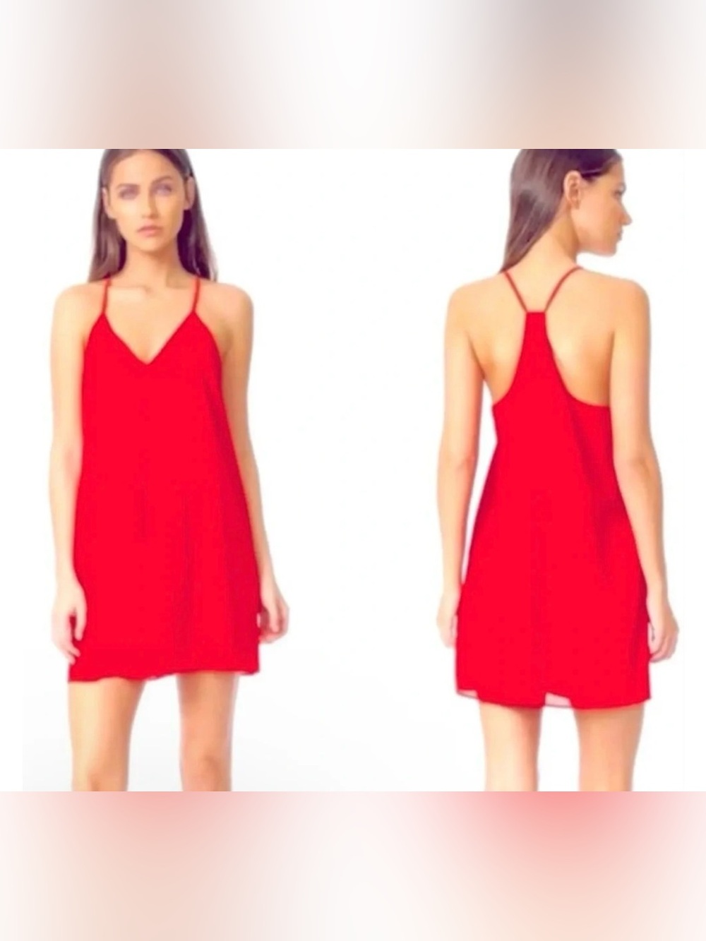 Alice + Olivia Red Racerback Mini Dress Size S